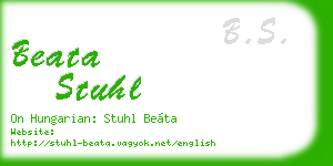 beata stuhl business card